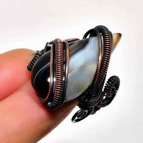 Selene’s Balance – Moonstone & Onyx Copper Pendant