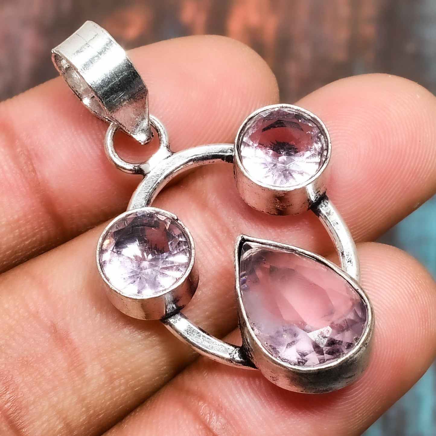 Celestial Prism – Rose Quartz & Sterling Silver Pendant