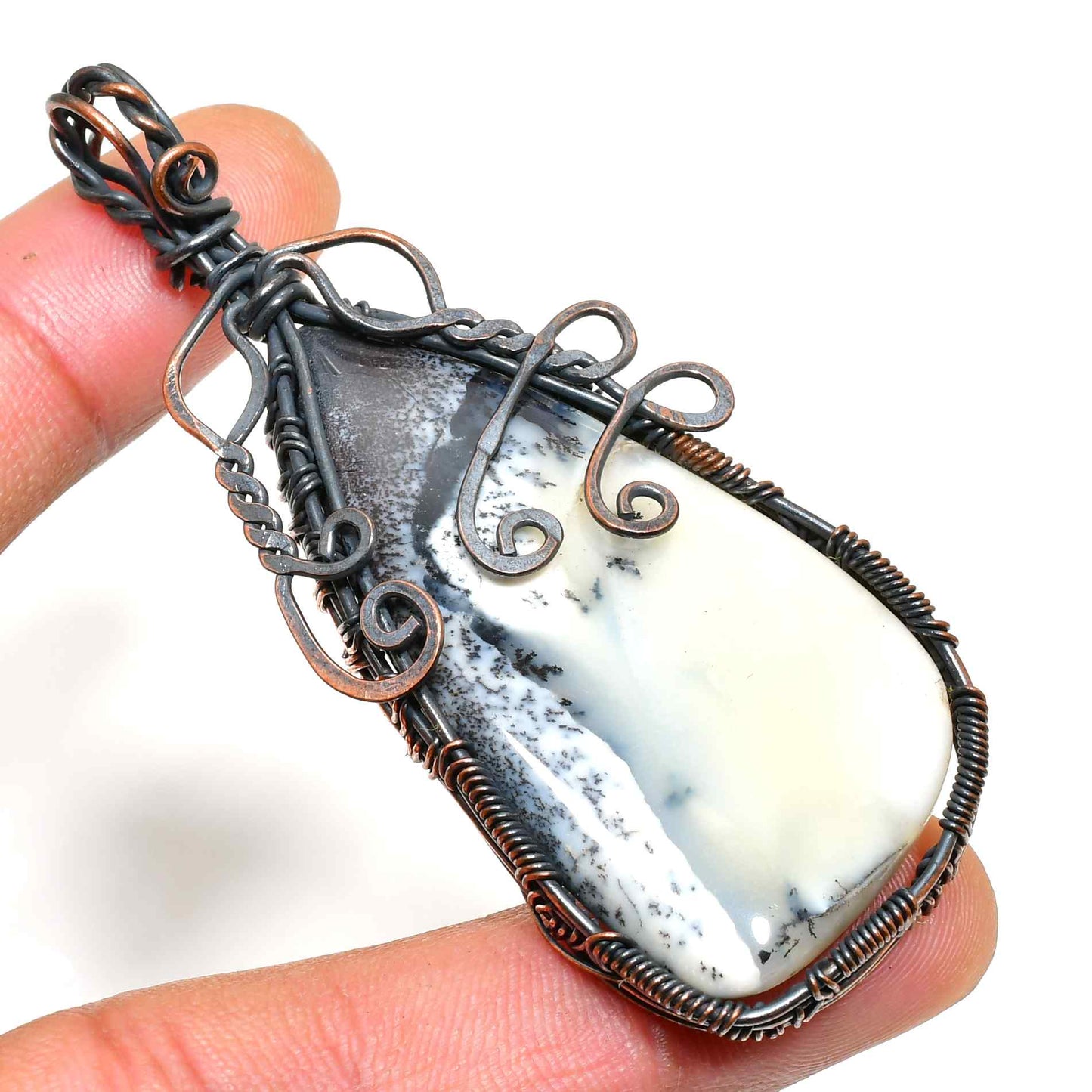 Grounded Grace – Oxidized Copper Agate Pendant
