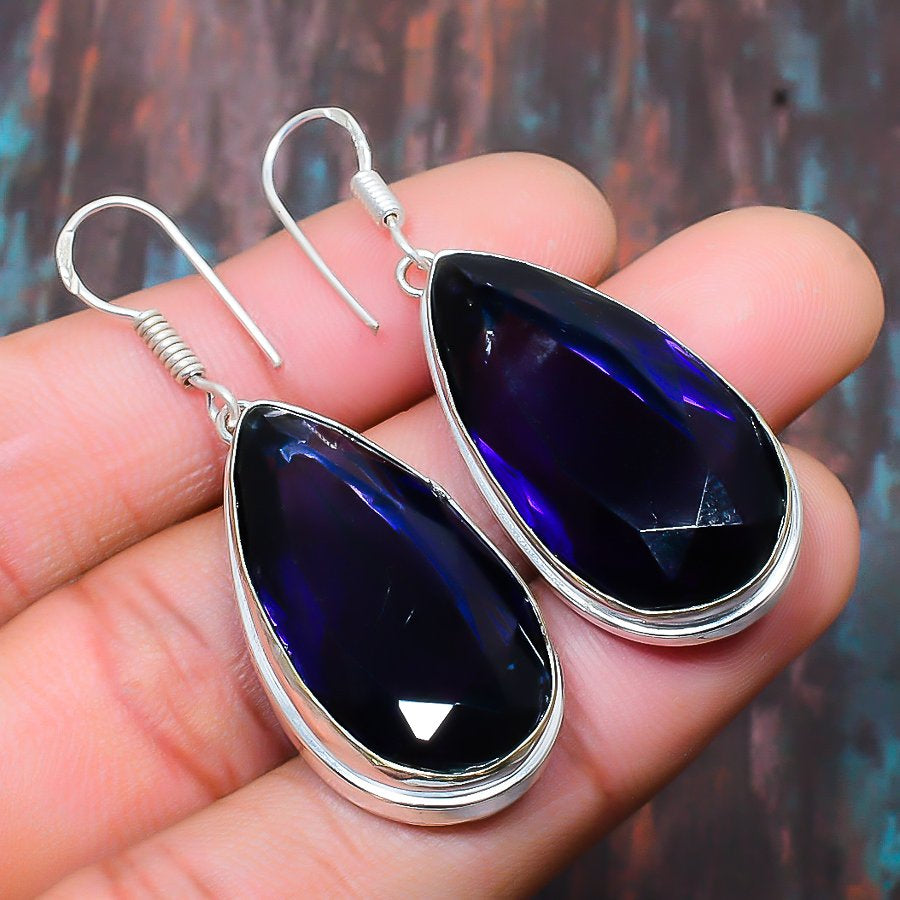 Azure Cascade – Sterling Silver Blue Gemstone Earrings