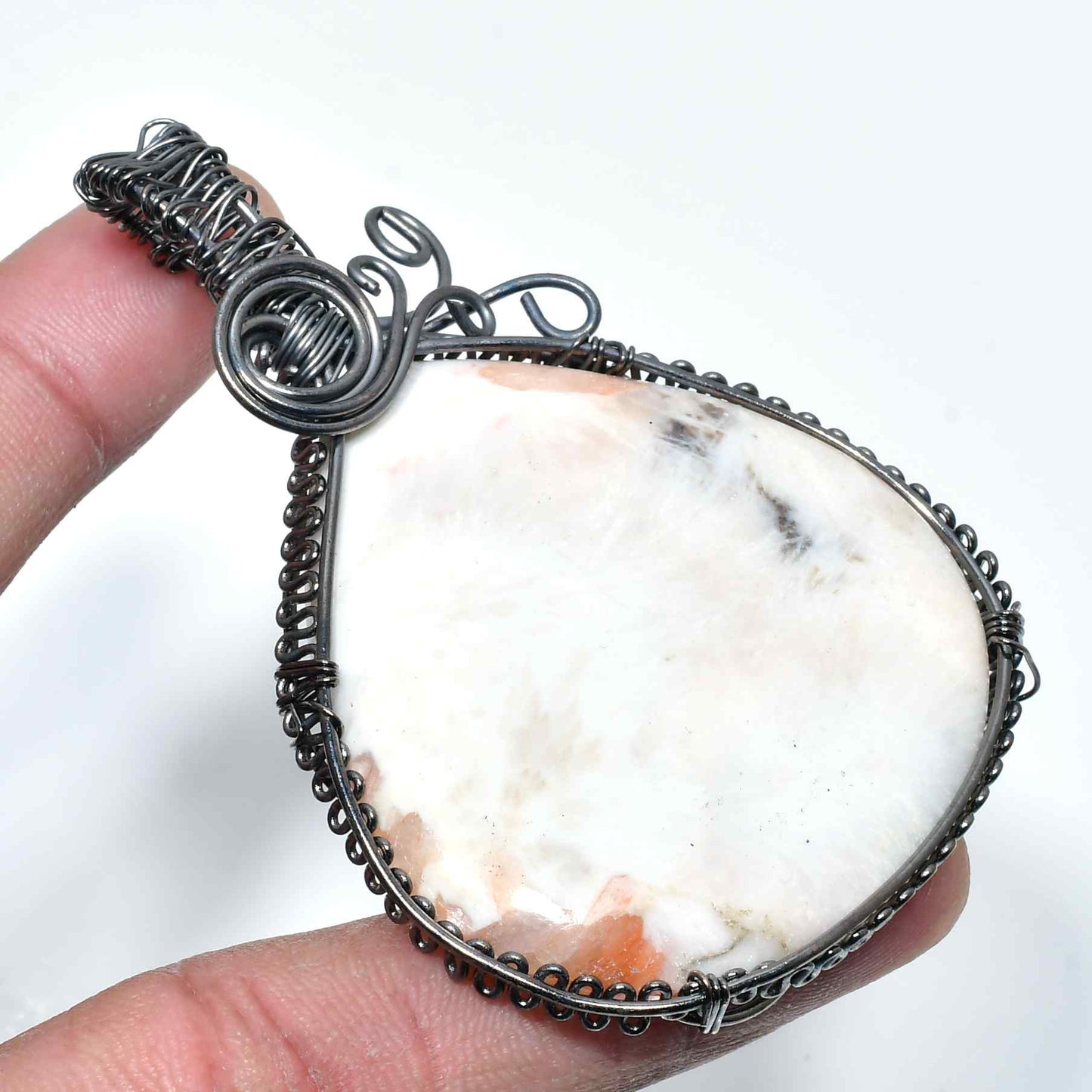 Moonlit Whisper – Moonstone & Oxidized Silver Pendant