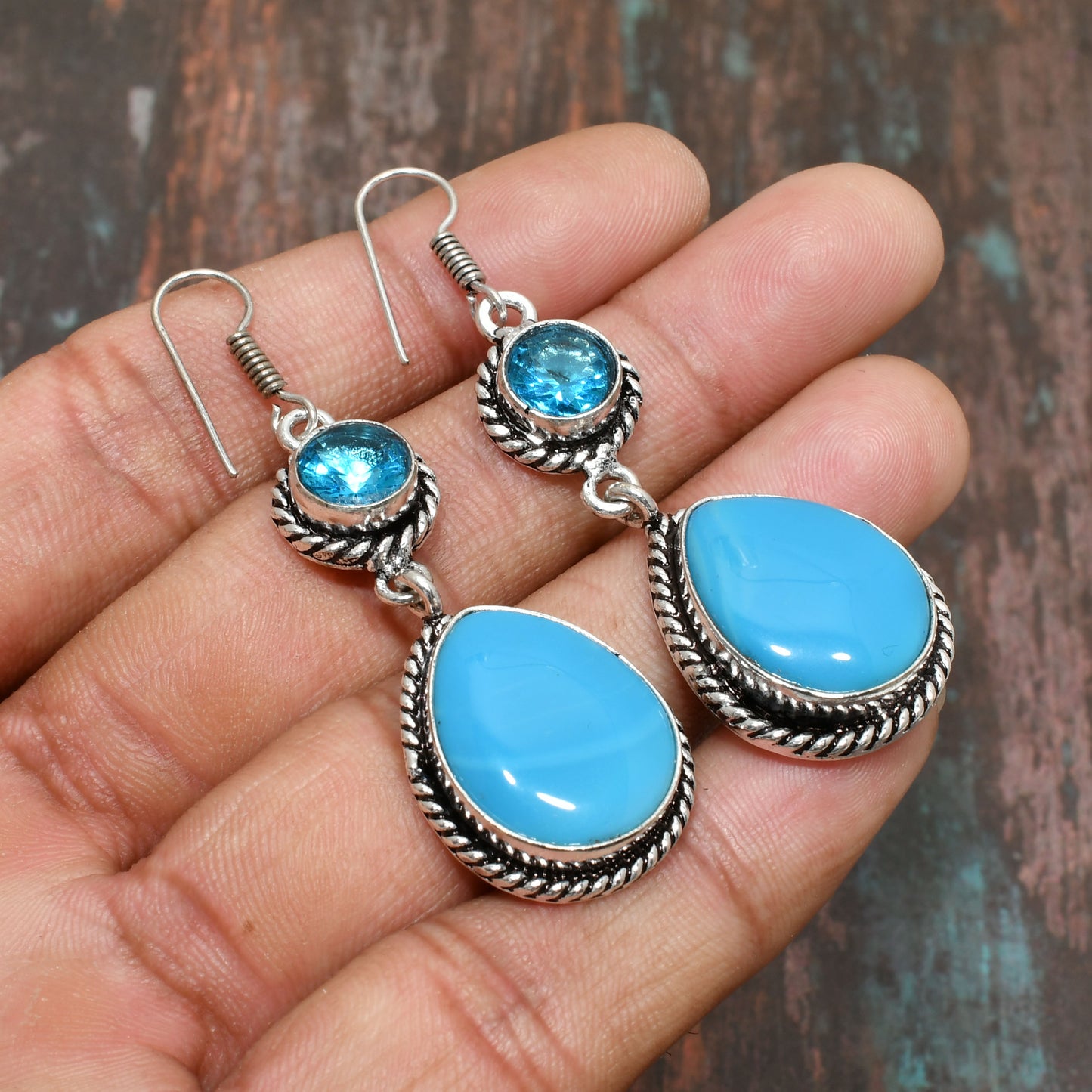 Aquamarine Breeze – Turquoise & Silver Earrings
