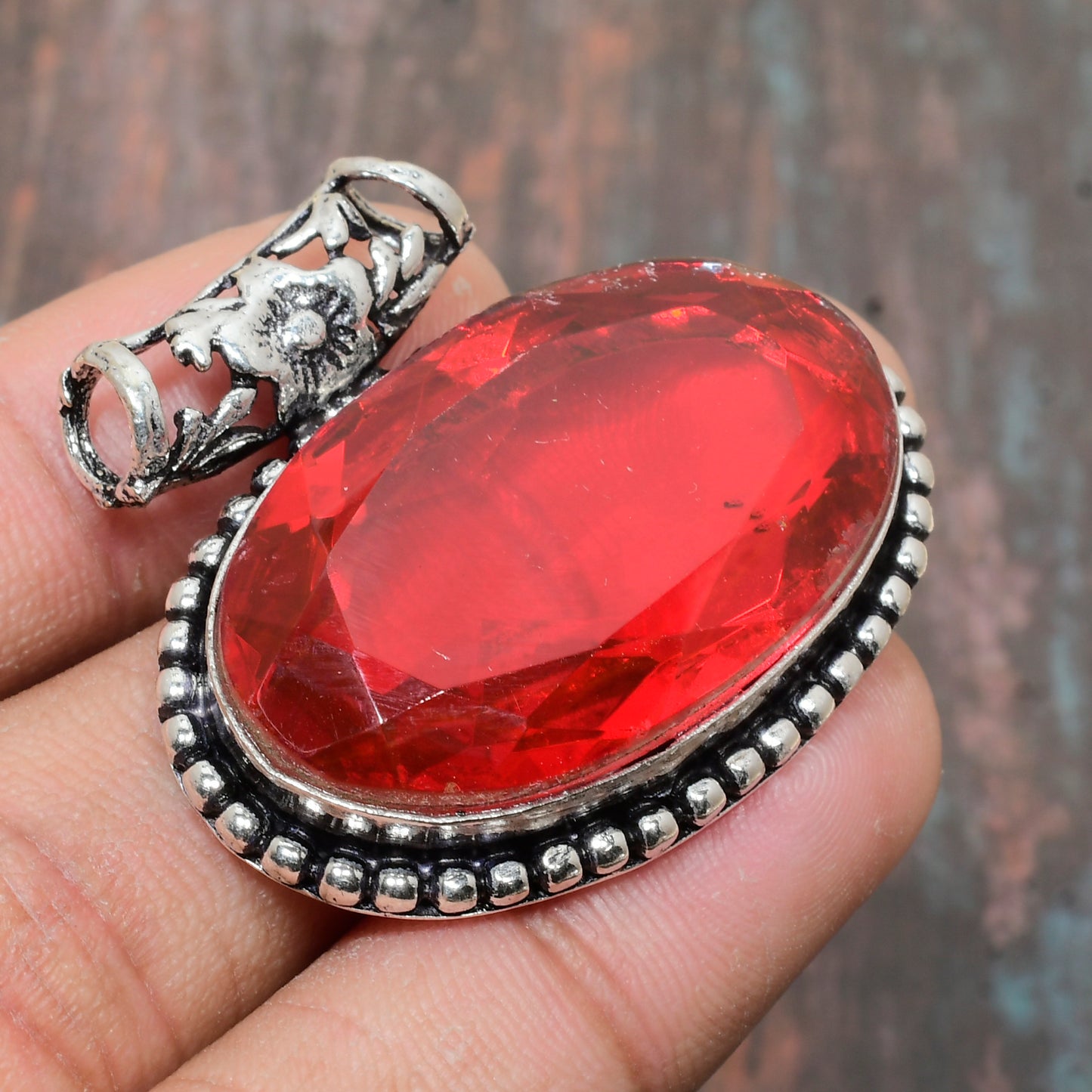 Ruby Radiance – Sterling Silver Ruby Pendant