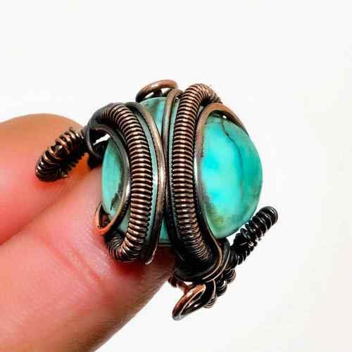 Turquoise Whisper – Oxidized Copper Pendant