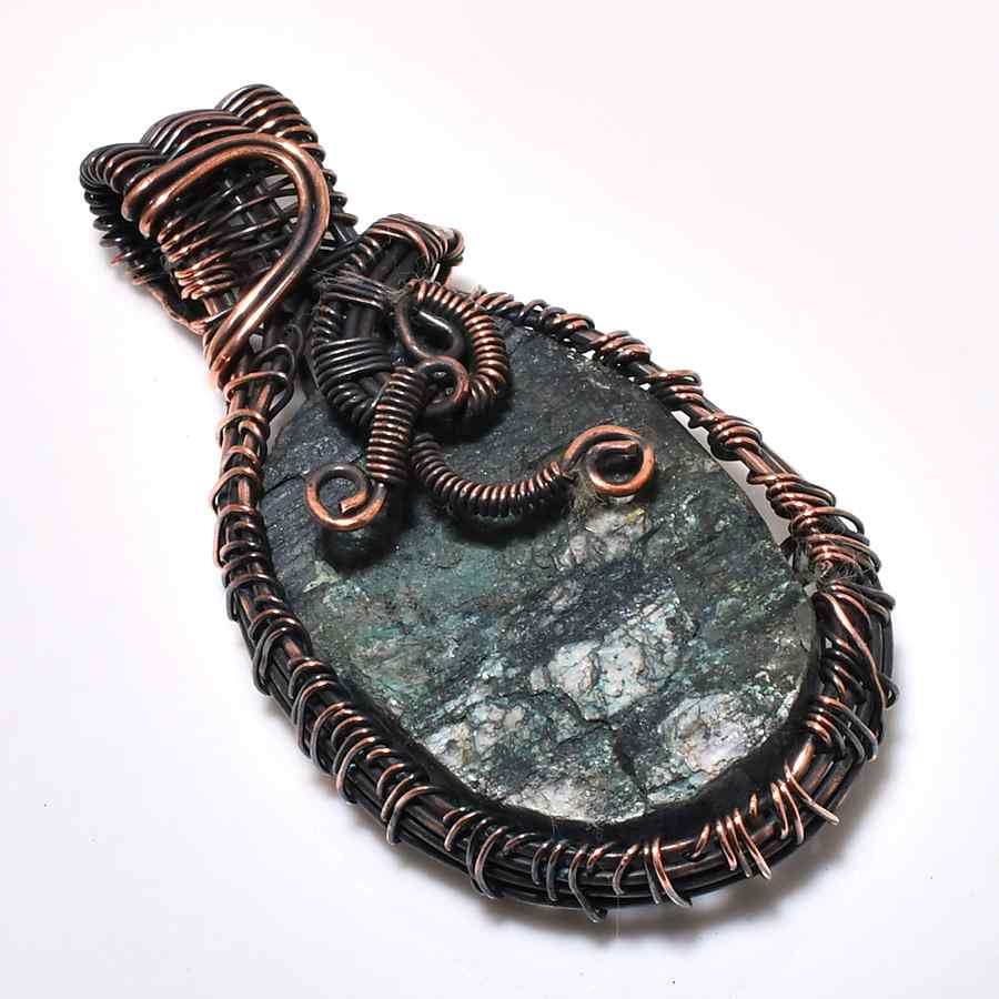 Ezra’s Veil – Oxidized Copper Amethyst Pendant