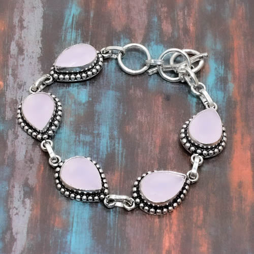 Aurora’s Embrace – Rose Quartz Harmony Bracelet