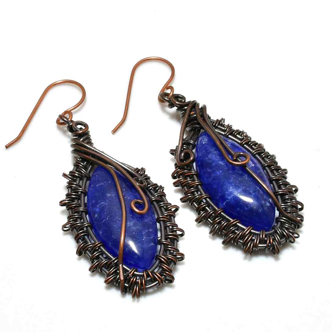 Sage’s Whisper – Lapis Lazuli Copper Earrings