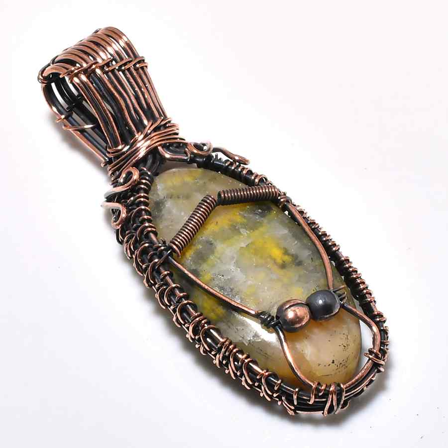 Serenity’s Anchor – Natural Stone Copper Pendant