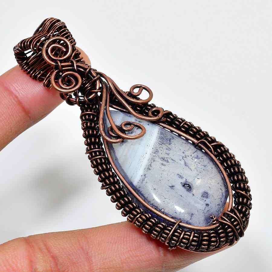 Gaia’s Embrace – Copper-Wrapped Natural Stone Pendant