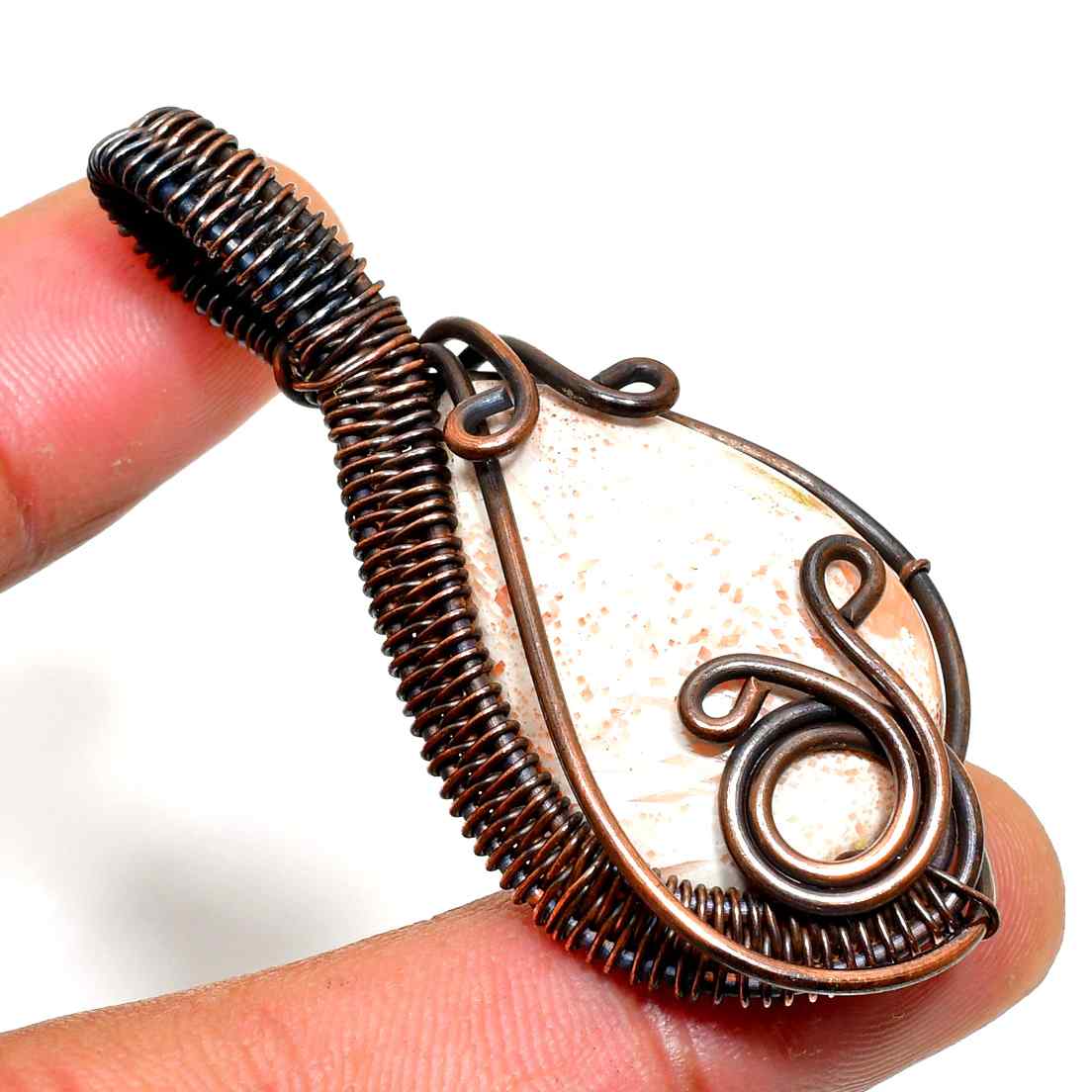Ocean’s Embrace – Oxidized Copper Seashell Pendant