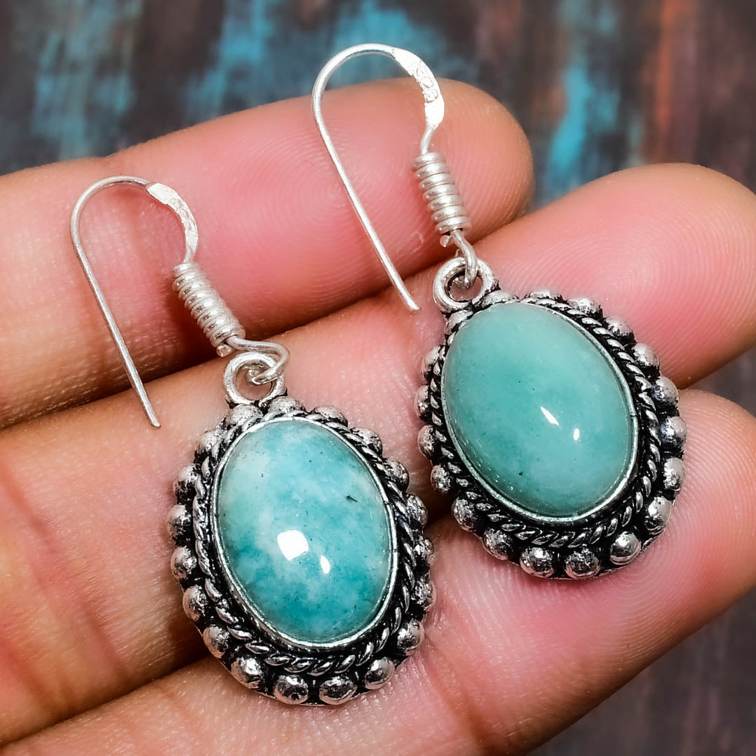 Tranquil Tide – Amazonite Silver Earrings