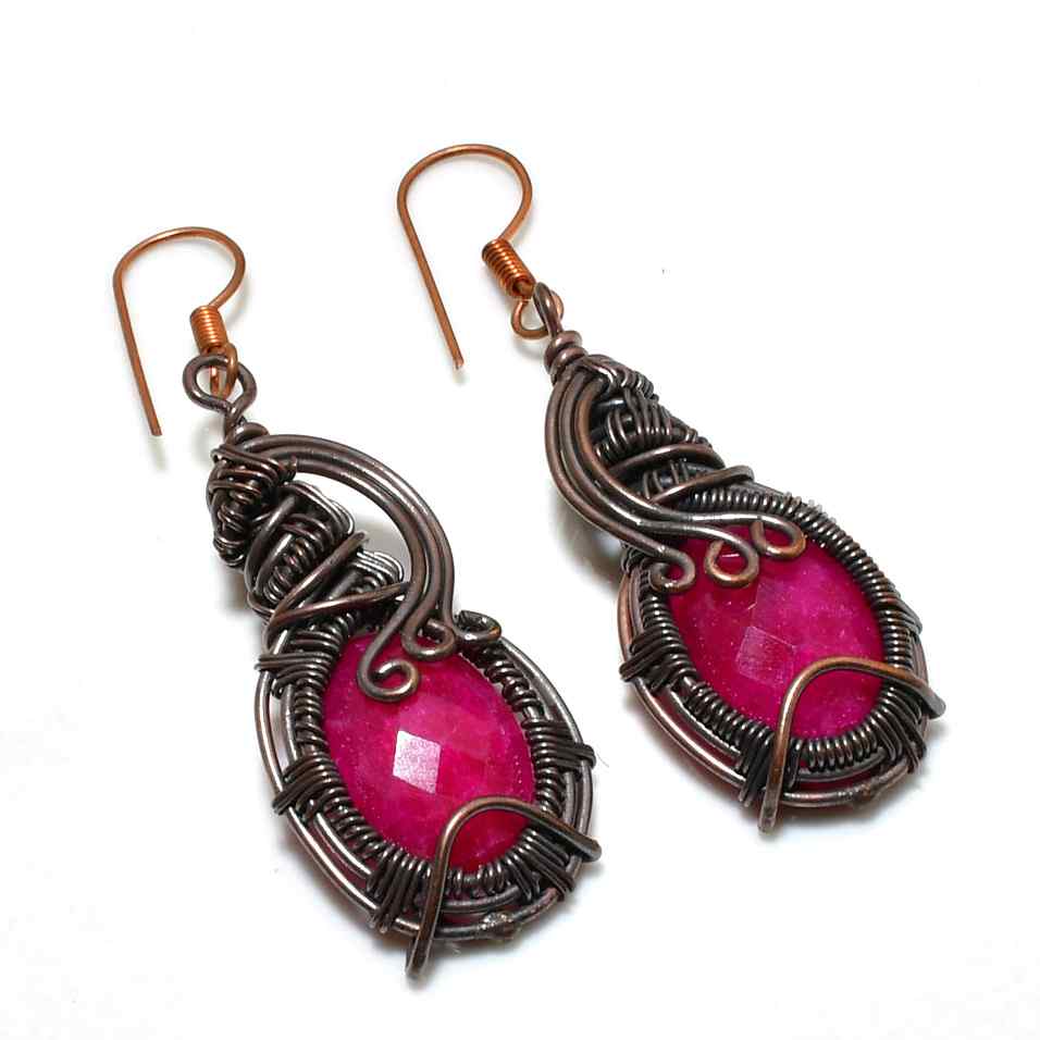 Passion’s Ember – Ruby & Copper Earrings