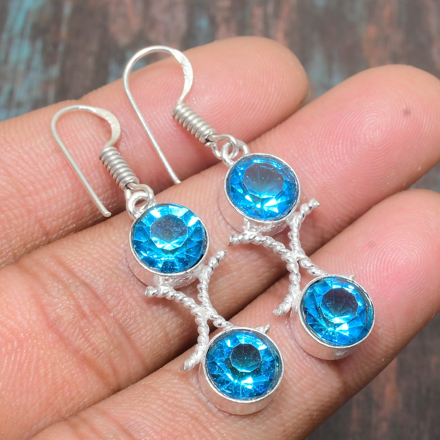 Tranquil Tide – Blue Topaz & Silver Earrings