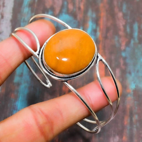 Celestial Glow – Honey Calcite & Sterling Silver Bracelet