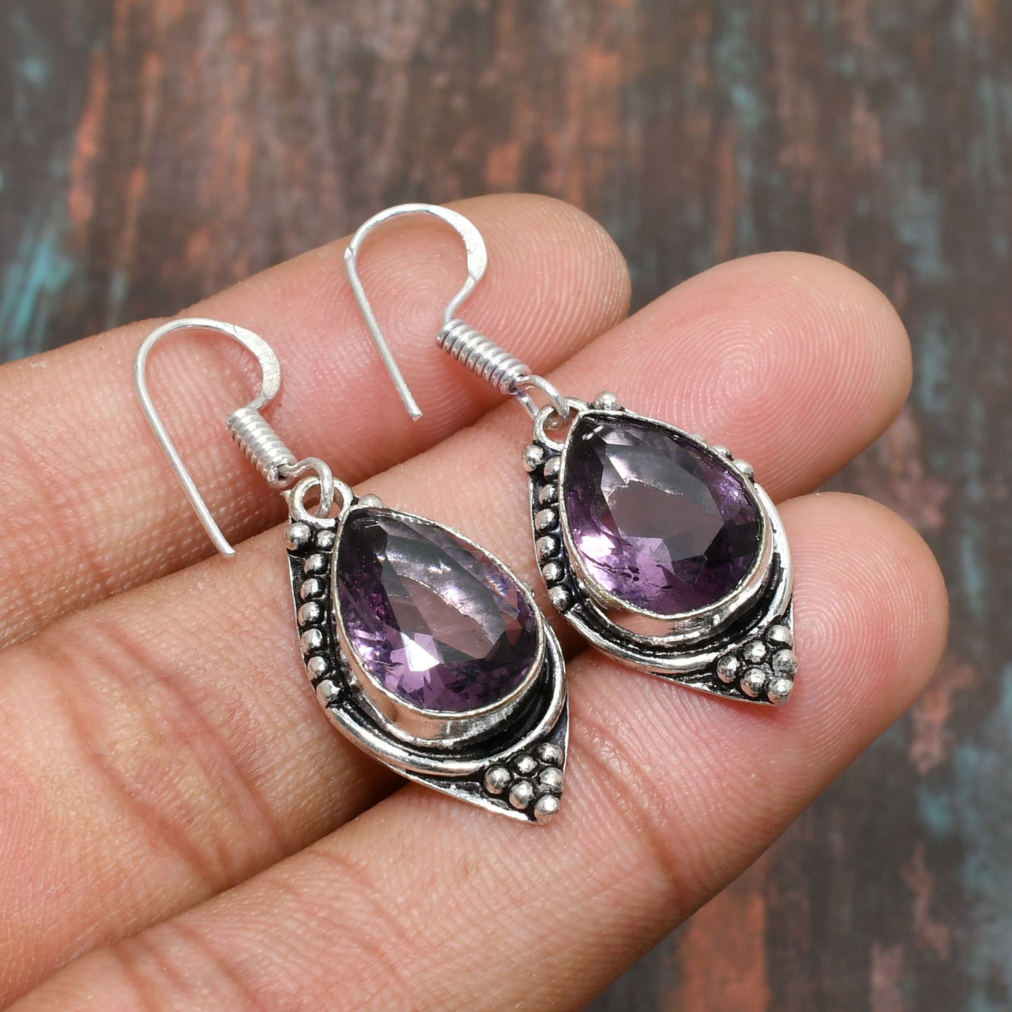 Selene’s Veil – Amethyst Silver Drops