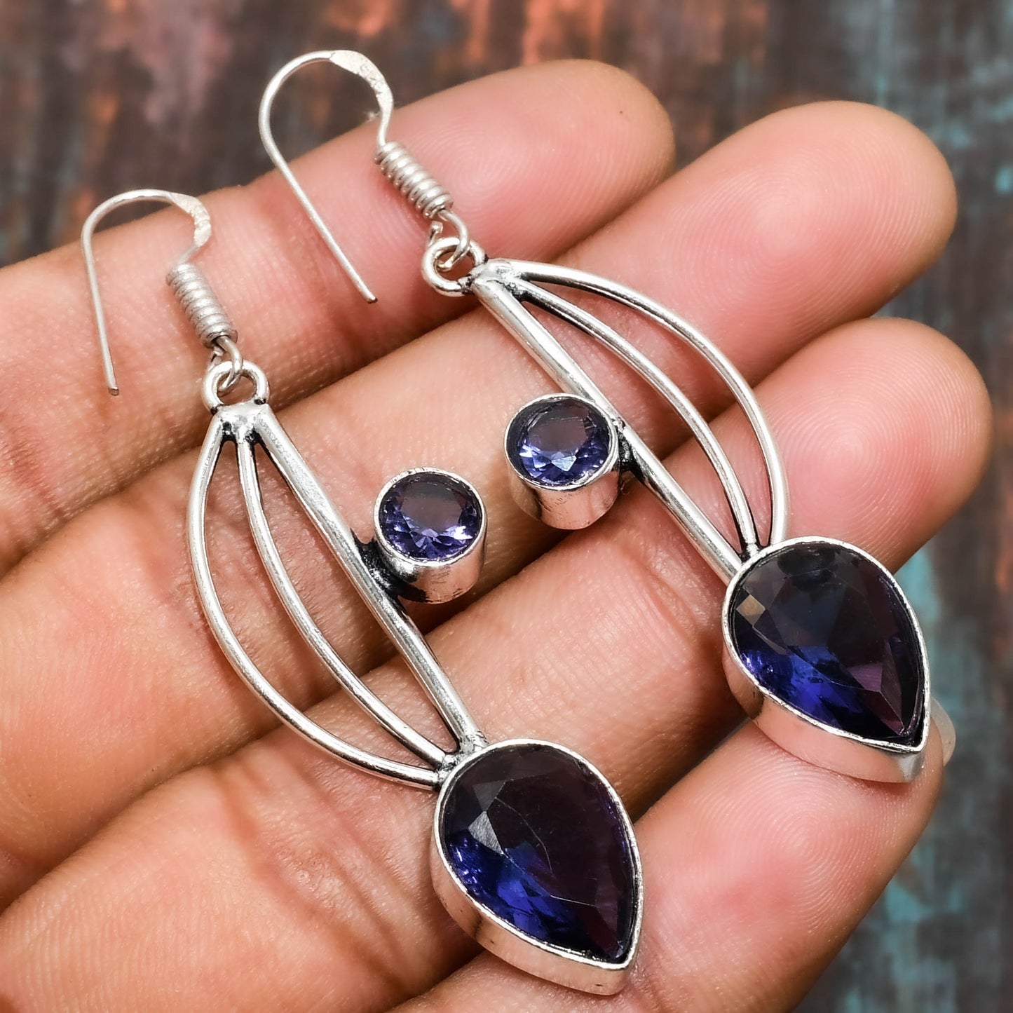 Aurora’s Grace – Sterling Amethyst Earrings