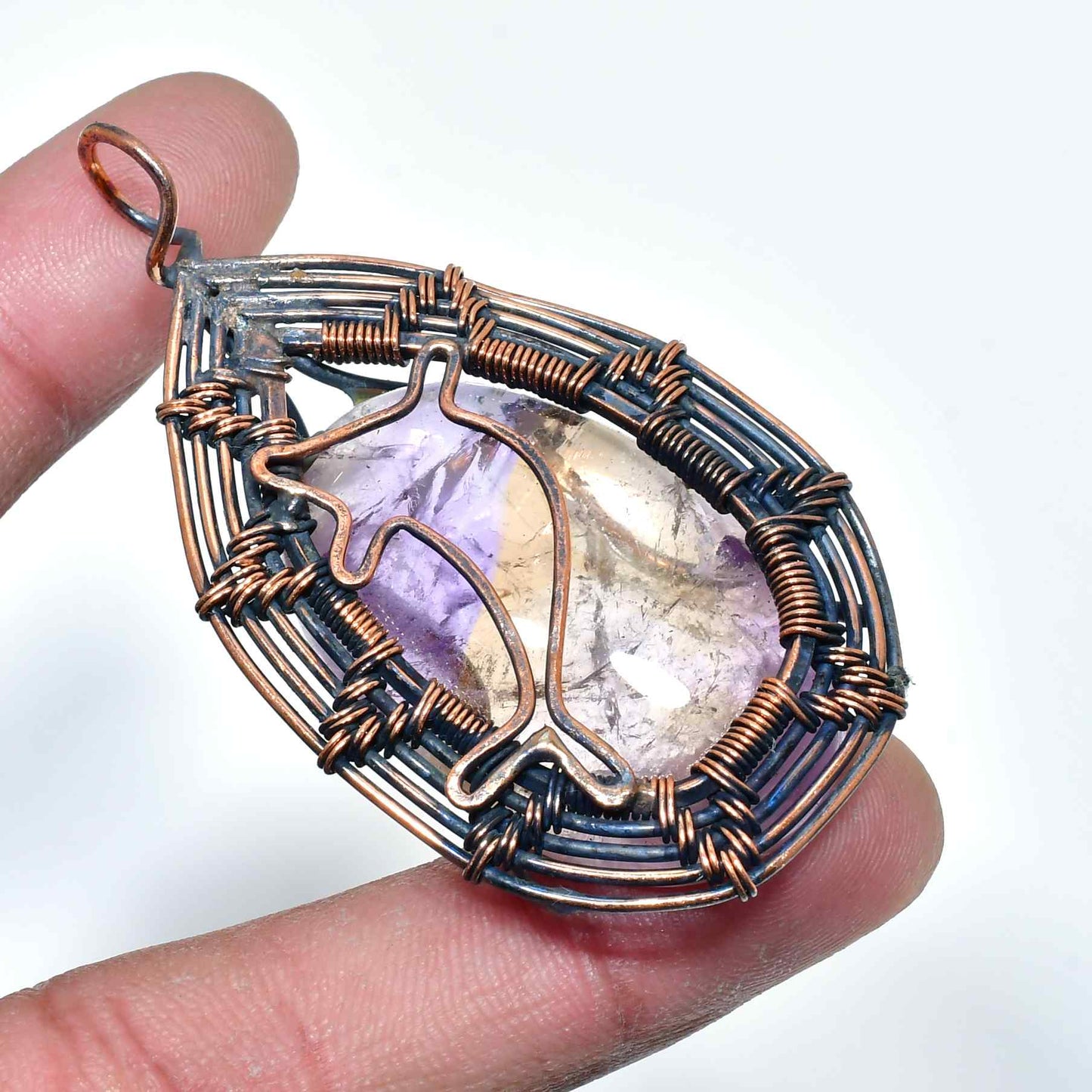 Serenity’s Embrace – Amethyst & Copper Pendant
