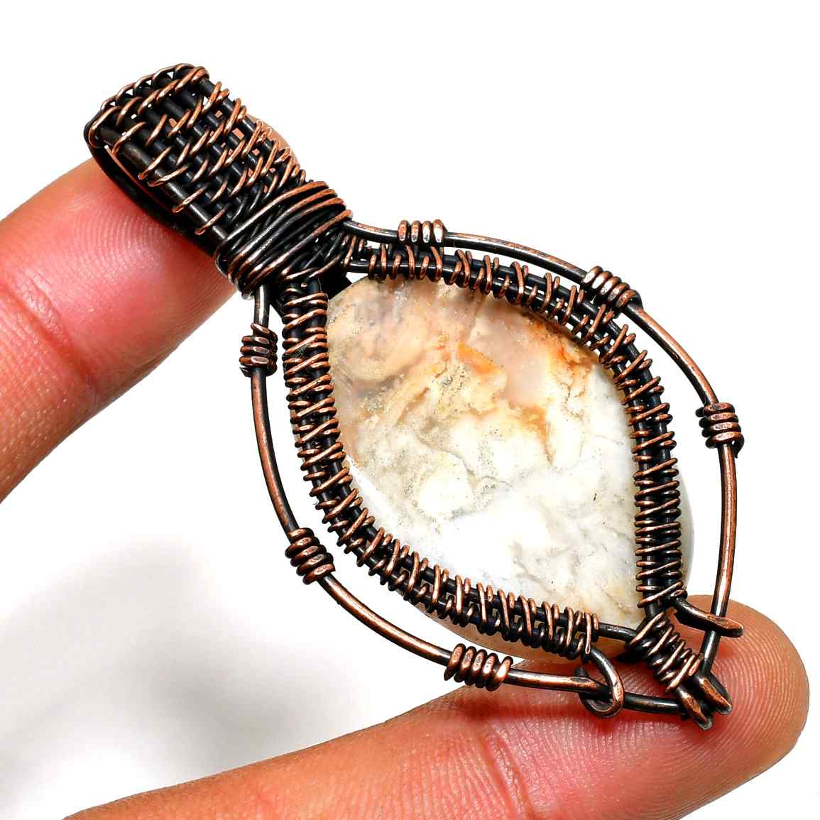 Terra’s Balance – Natural Stone Copper Pendant