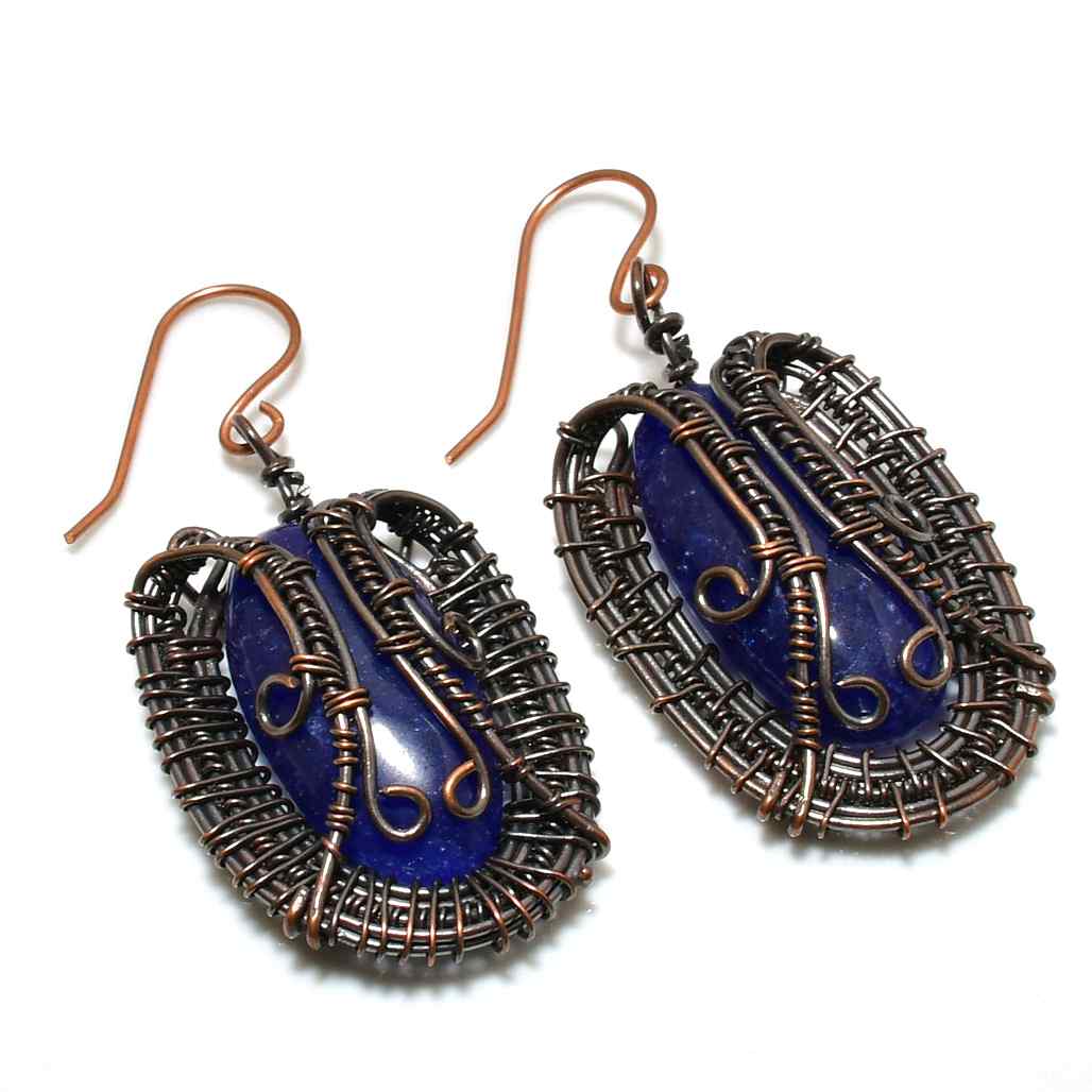 Celestial Wisdom – Lapis Lazuli Copper Earrings