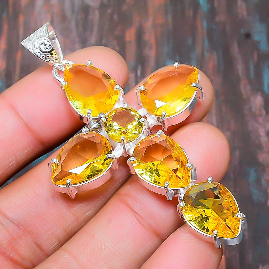 Golden Harmony – Citrine & Sterling Silver Pendant