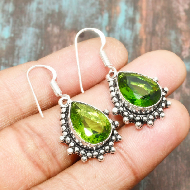 Nature’s Whisper – Peridot Filigree Earrings