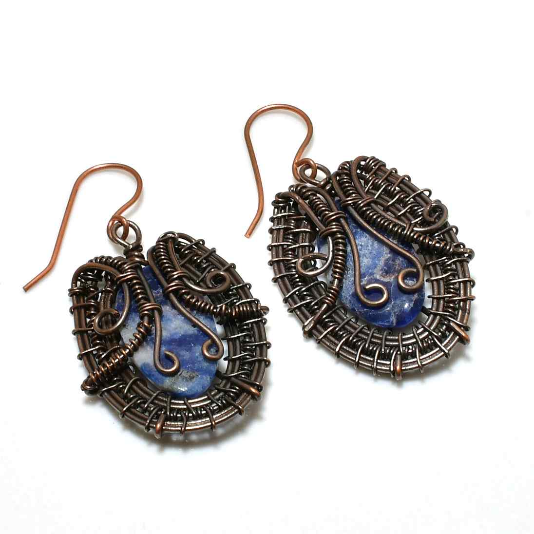 Serene Aura – Lapis Lazuli Copper Earrings