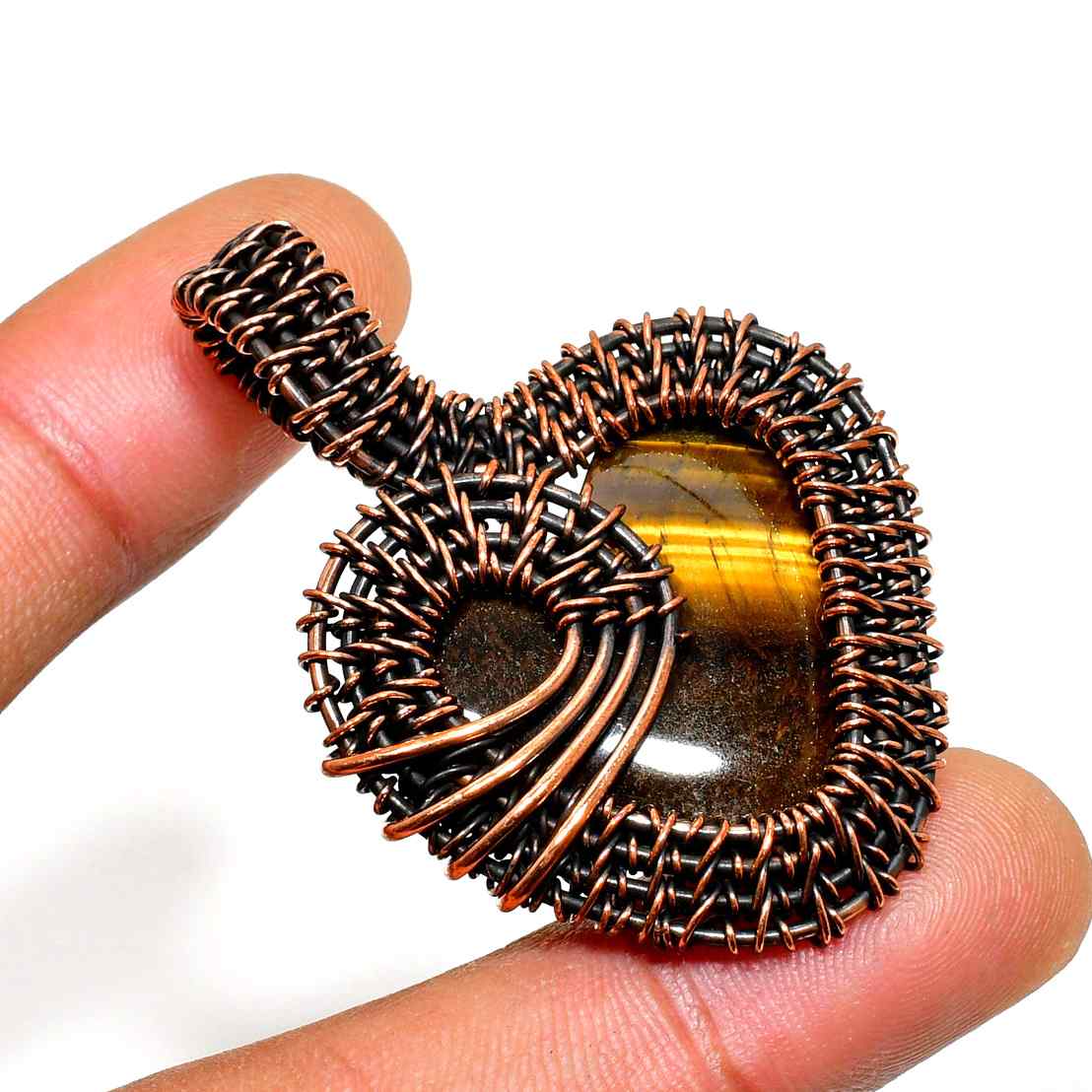 Guardian’s Eye – Tiger’s Eye Copper Pendant