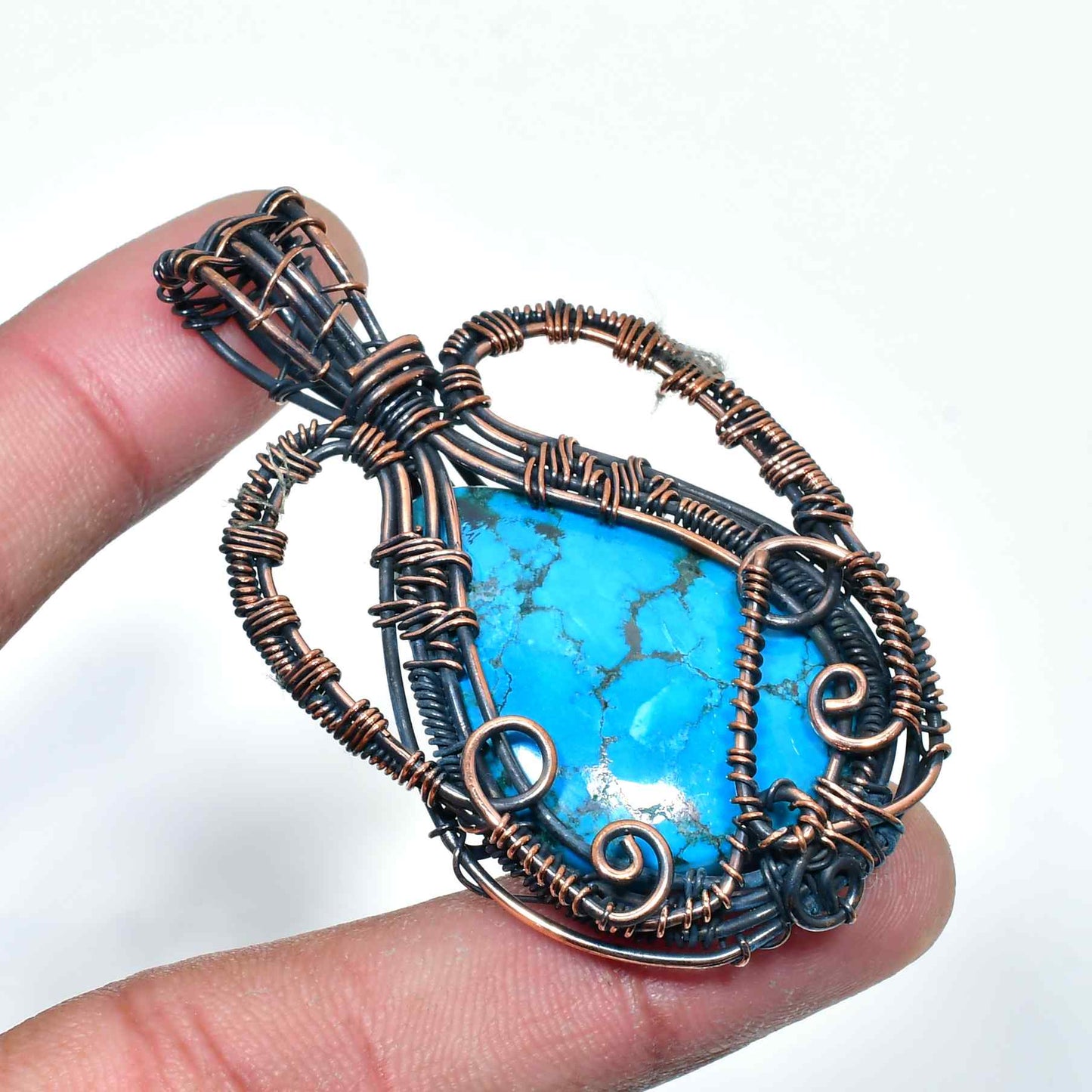 Sky’s Embrace – Turquoise Copper Pendant