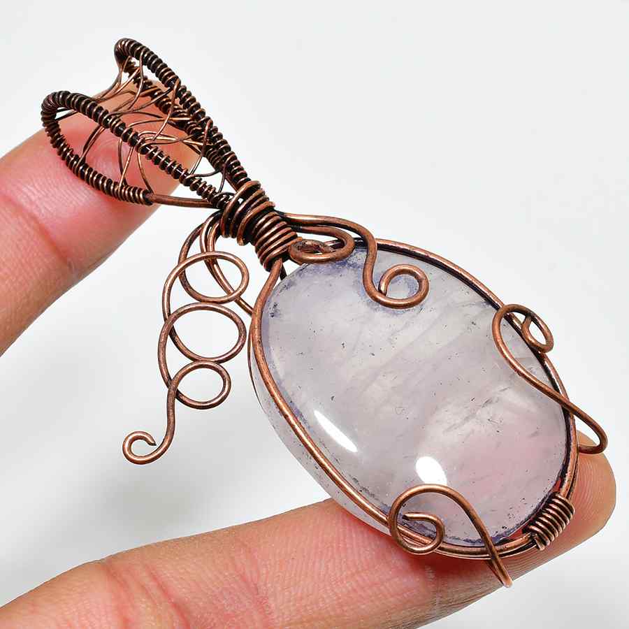 Ezra’s Veil – Handcrafted Amethyst & Oxidized Copper Pendant