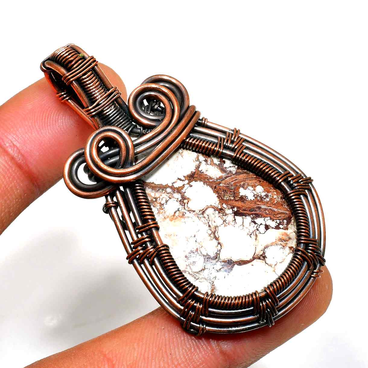 Earth’s Anchor – Natural Stone Copper Pendant