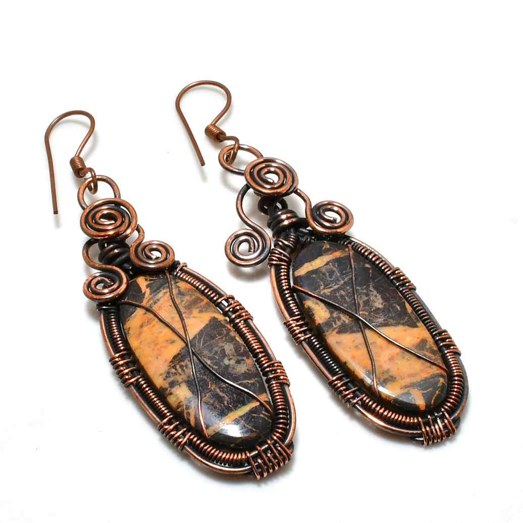 Grounded Grace – Jasper Copper Earrings