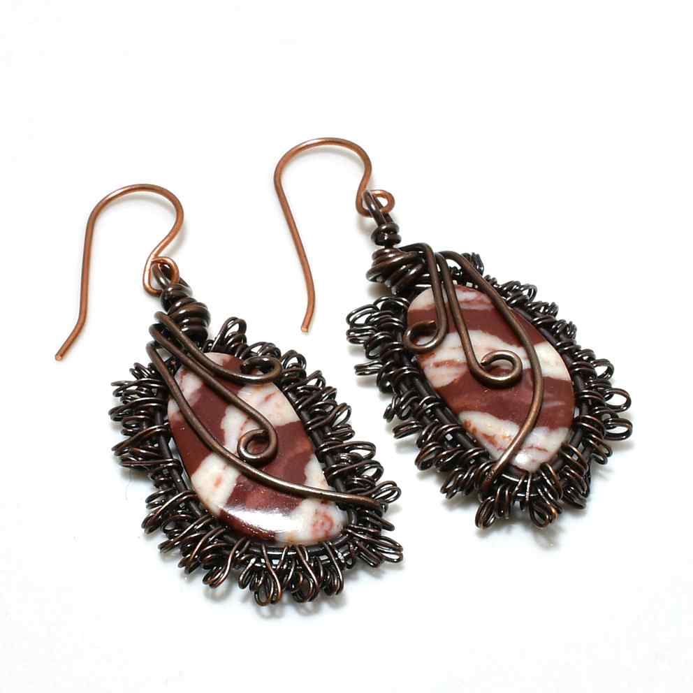 Gaia’s Balance – Natural Stone & Copper Earrings