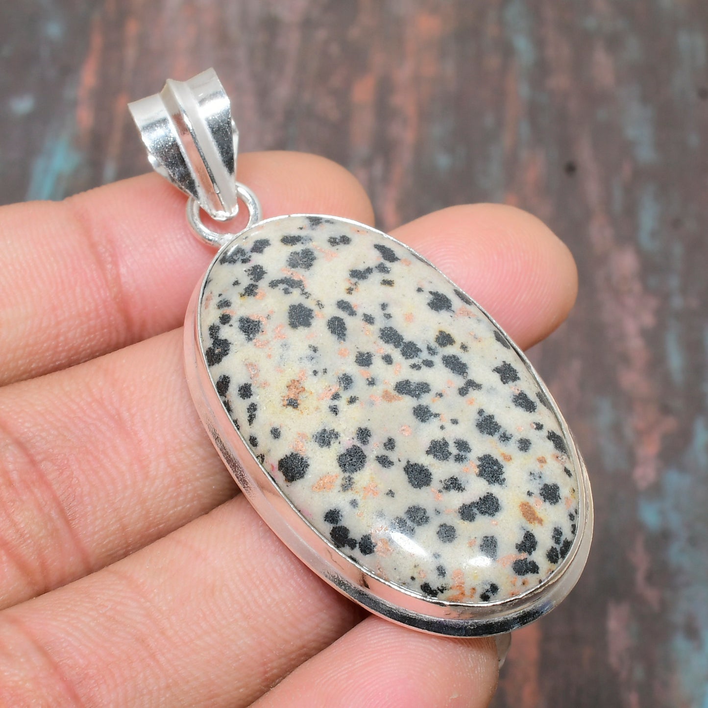 Harlow’s Joy – Dalmatian Jasper Sterling Silver Pendant