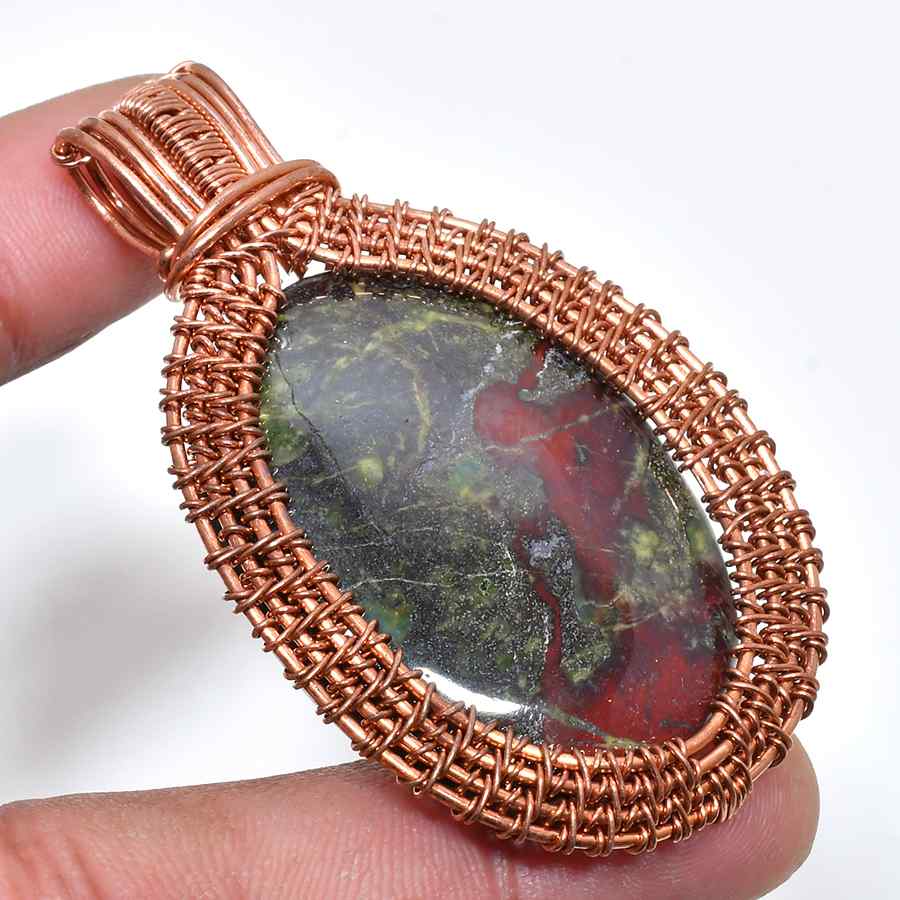 Earth’s Embrace – Natural Jasper Copper Pendant