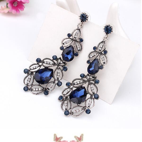 Crystal Drop Stud Earrings