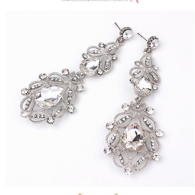 Crystal Drop Stud Earrings