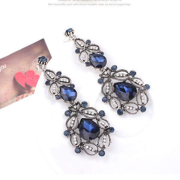 Crystal Drop Stud Earrings