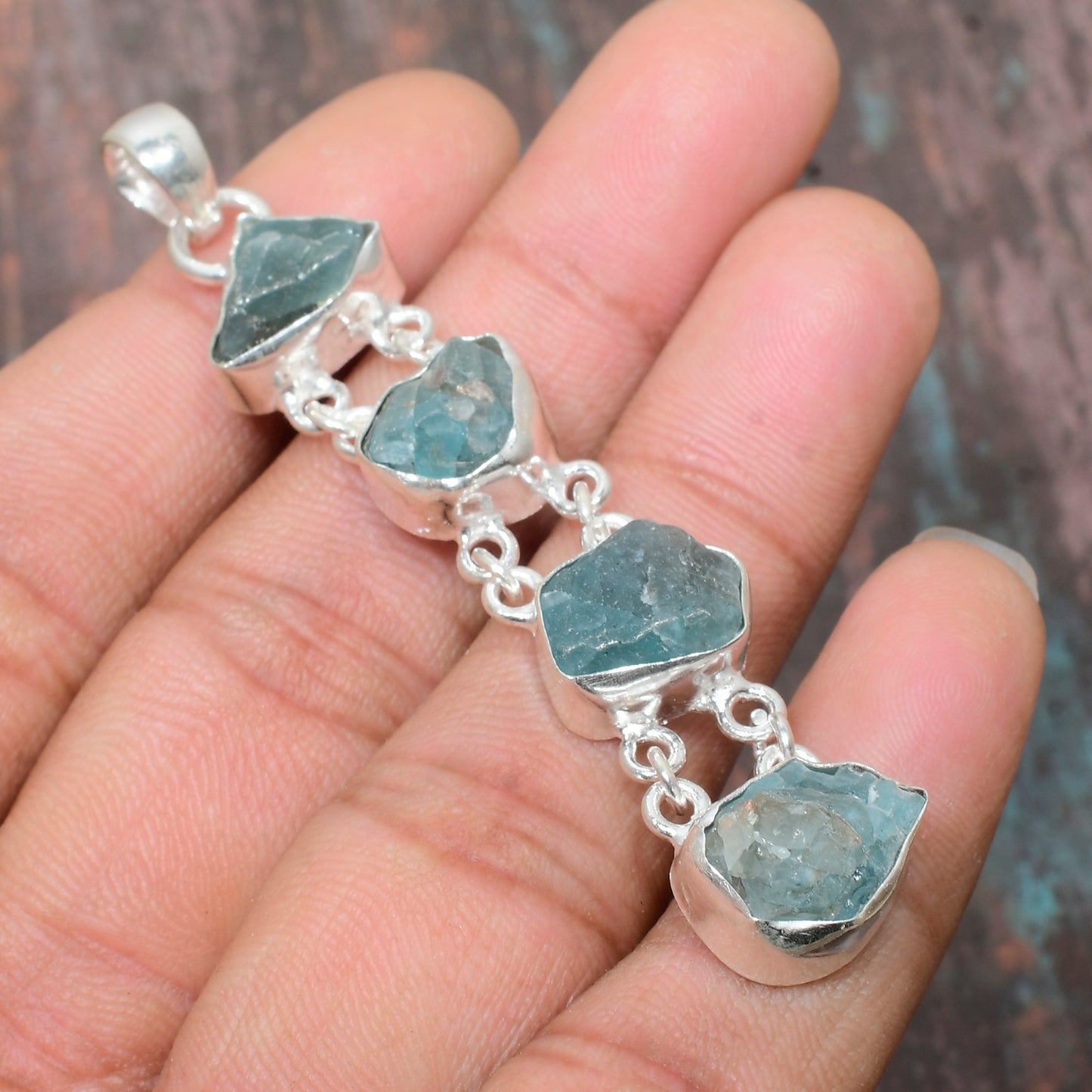 Ocean’s Whisper – Aqua Aura Quartz Pendant