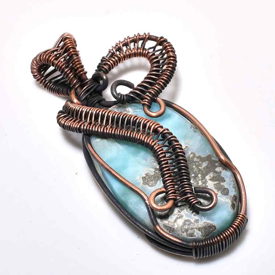 Gaia’s Whisper – Natural Stone Copper Pendant