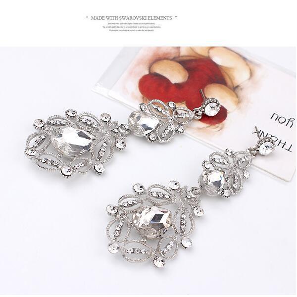 Crystal Drop Stud Earrings
