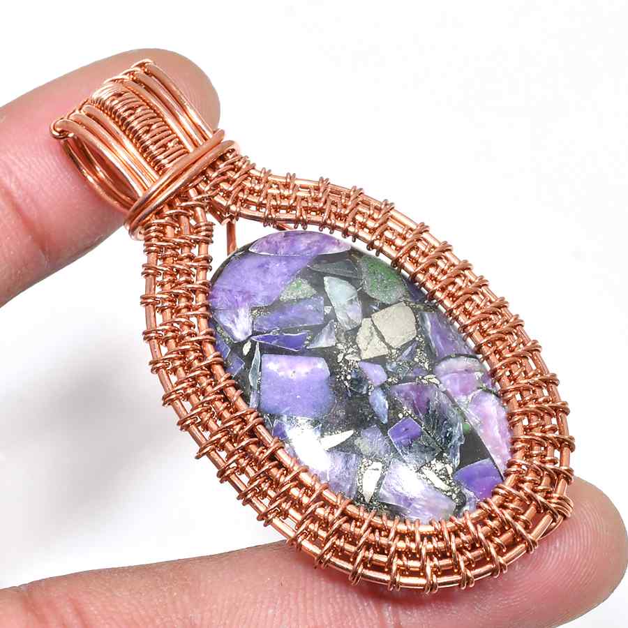 Ezra’s Veil – Handcrafted Amethyst & Rose Gold Pendant