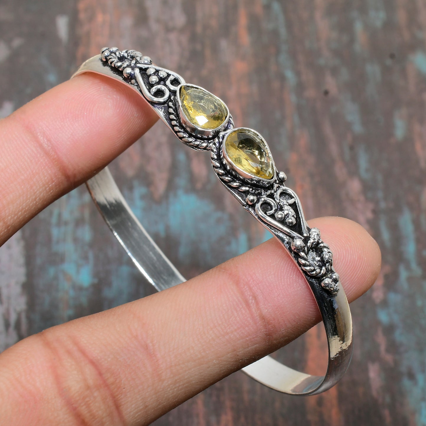 Radiant Harmony – Citrine & Sterling Silver Bracelet