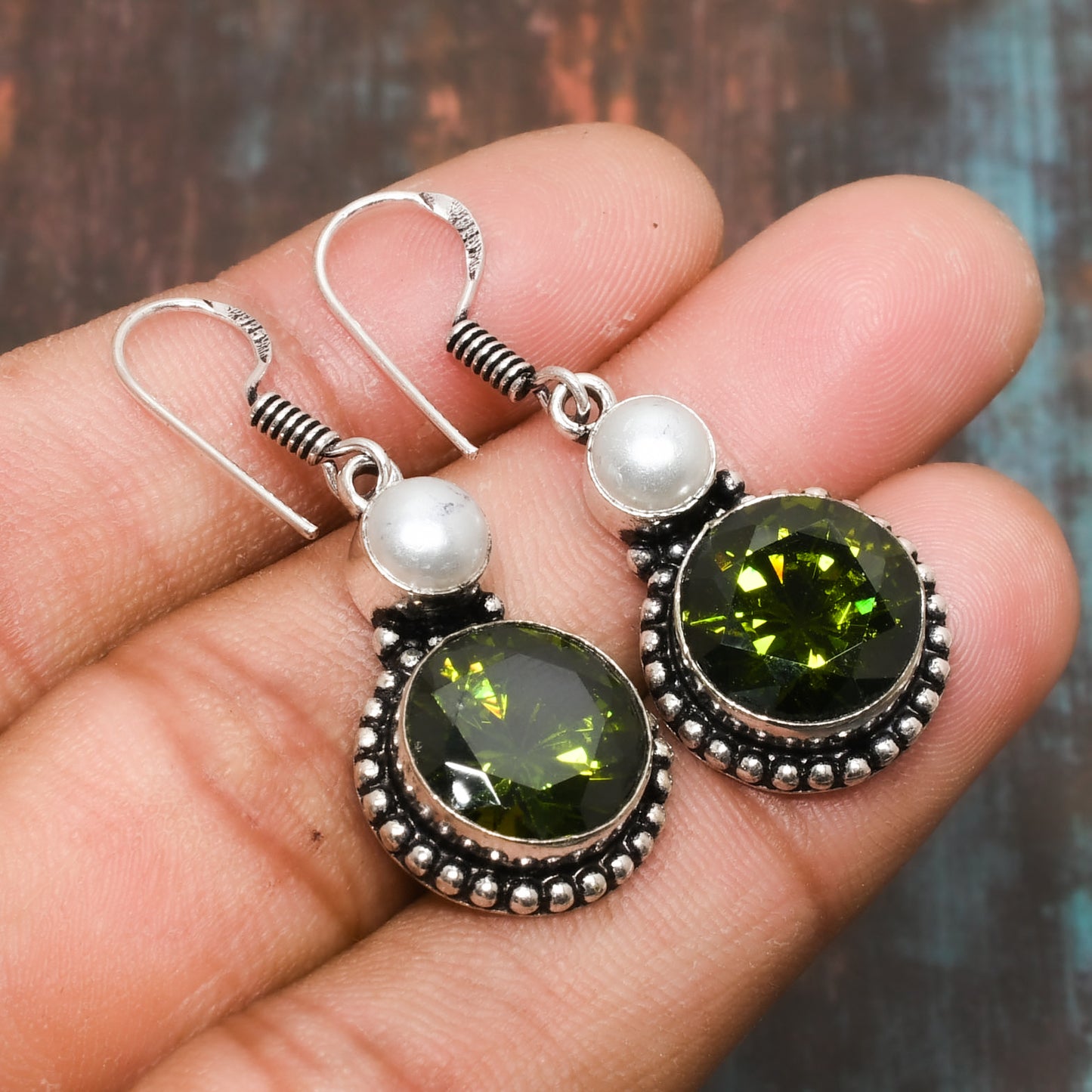 Gaia’s Grace – Sterling Silver Peridot Earrings