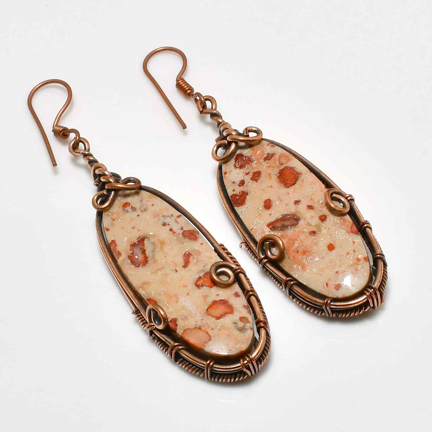 Grounded Grace – Copper-Wrapped Gemstone Earrings