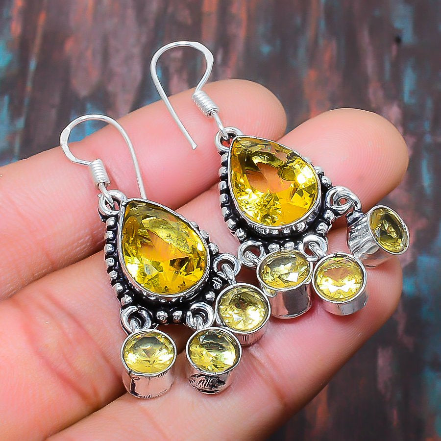 Solar Radiance – Citrine & Sterling Silver Earrings