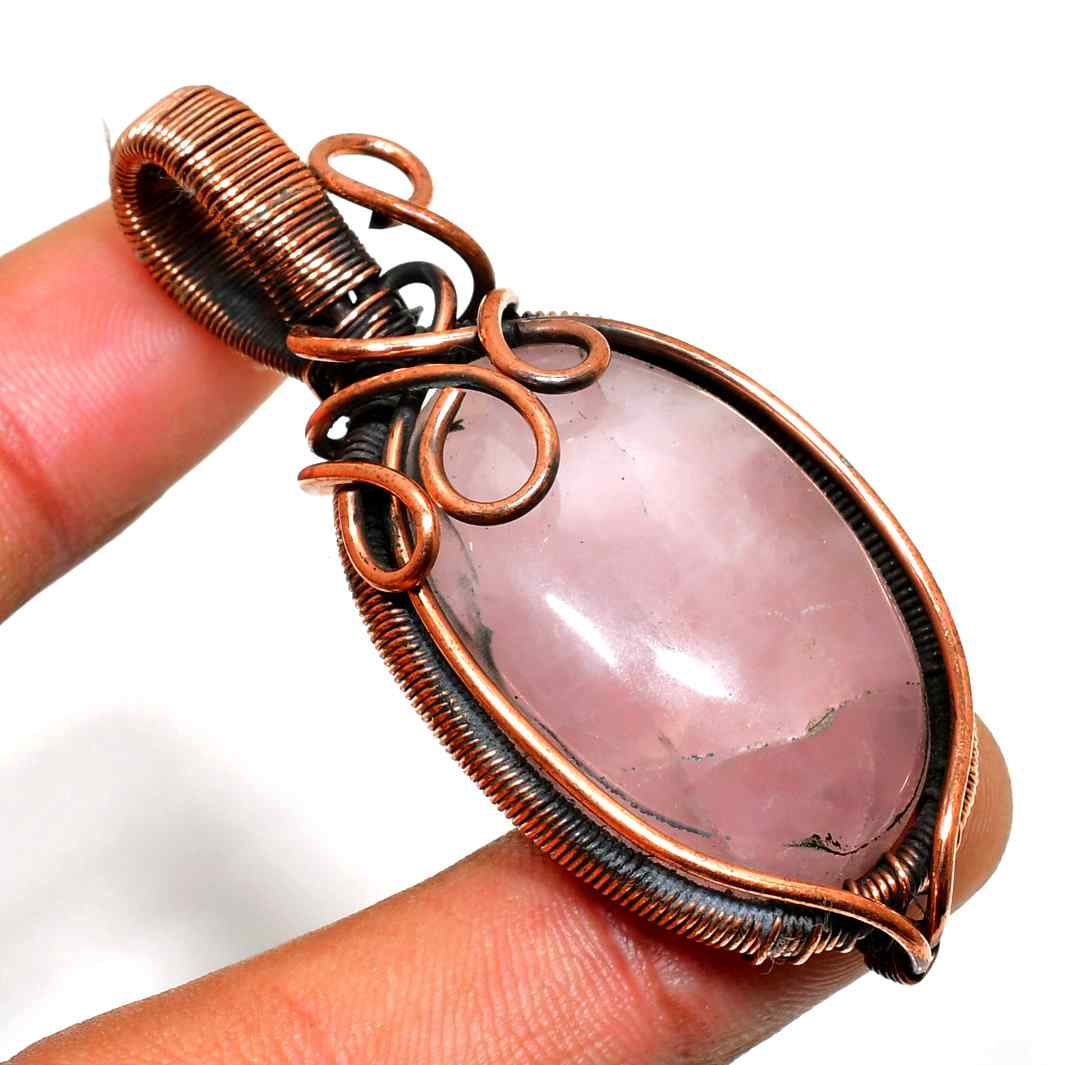 Harmony’s Heart – Rose Quartz Copper Pendant