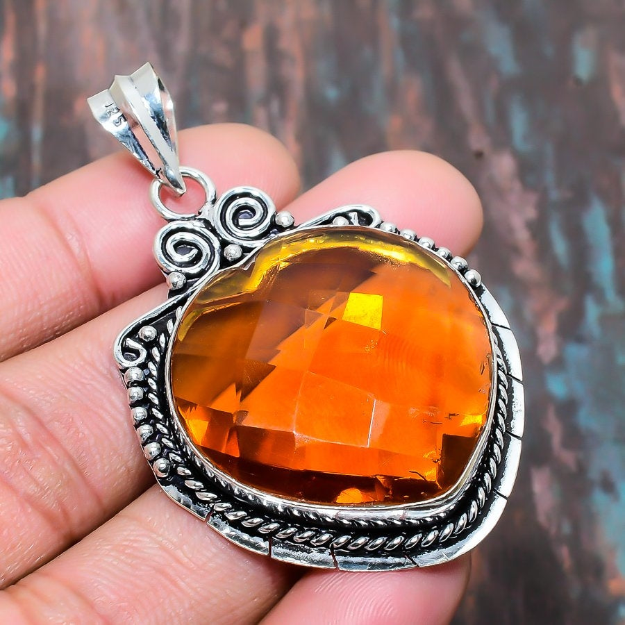 Solar Radiance – Sterling Silver Citrine Pendant