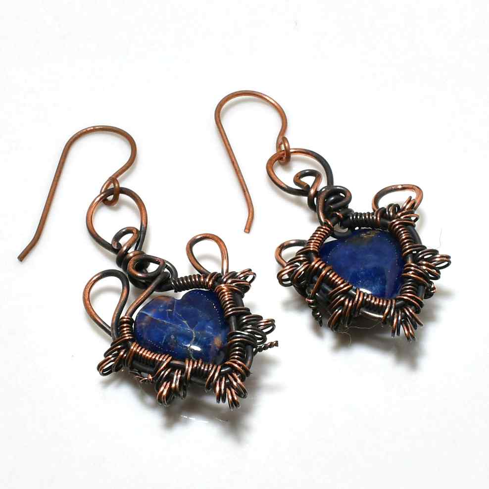 Celestial Clarity – Lapis Lazuli Copper Earrings