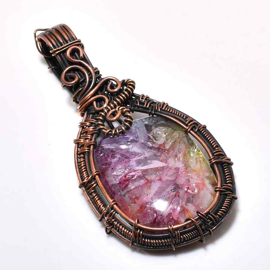 Ezra’s Veil – Artisan Amethyst & Oxidized Copper Pendant