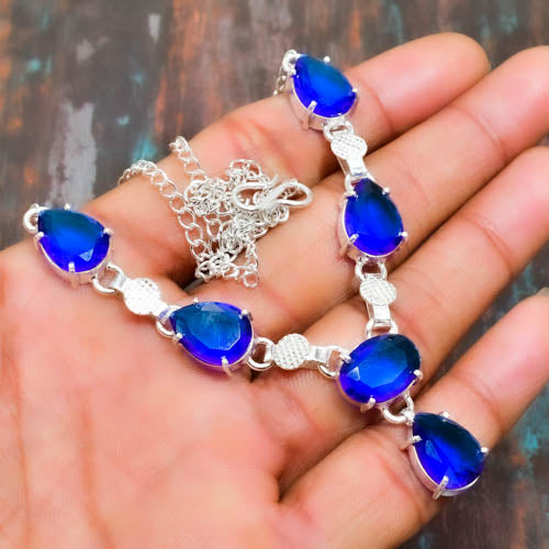 Azure Dream – Blue Sapphire & Silver Bracelet